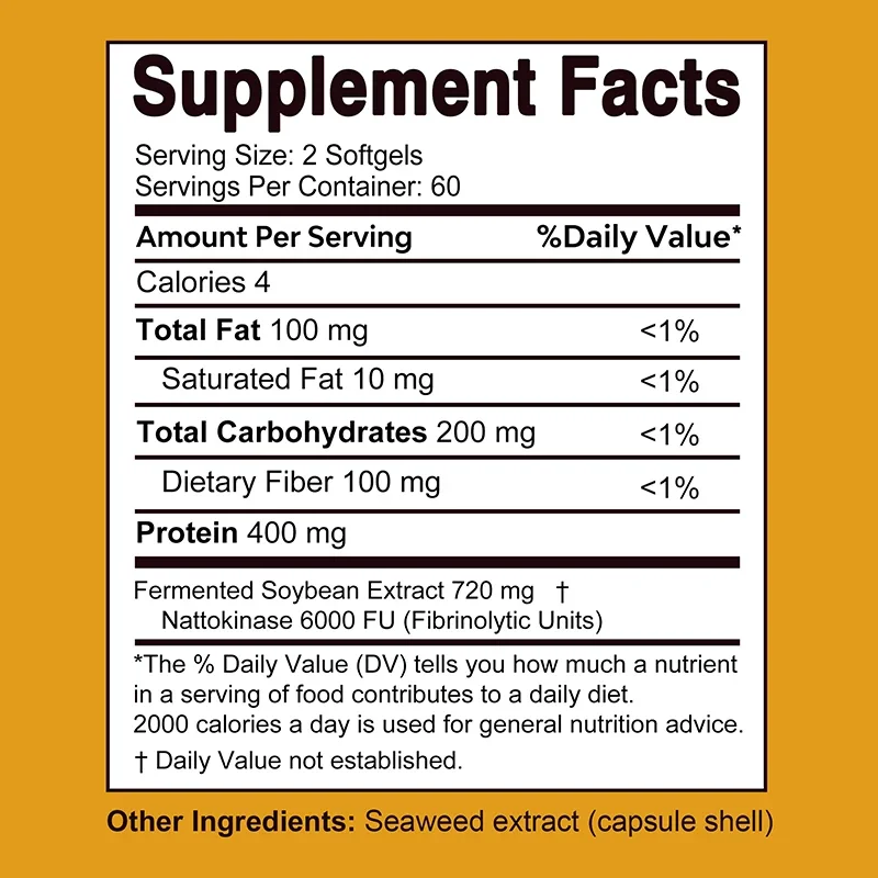 Nattokinase Supplement Nattokinase Cleans Blood Vessels Improves Blood Circulation Supports Heart Health