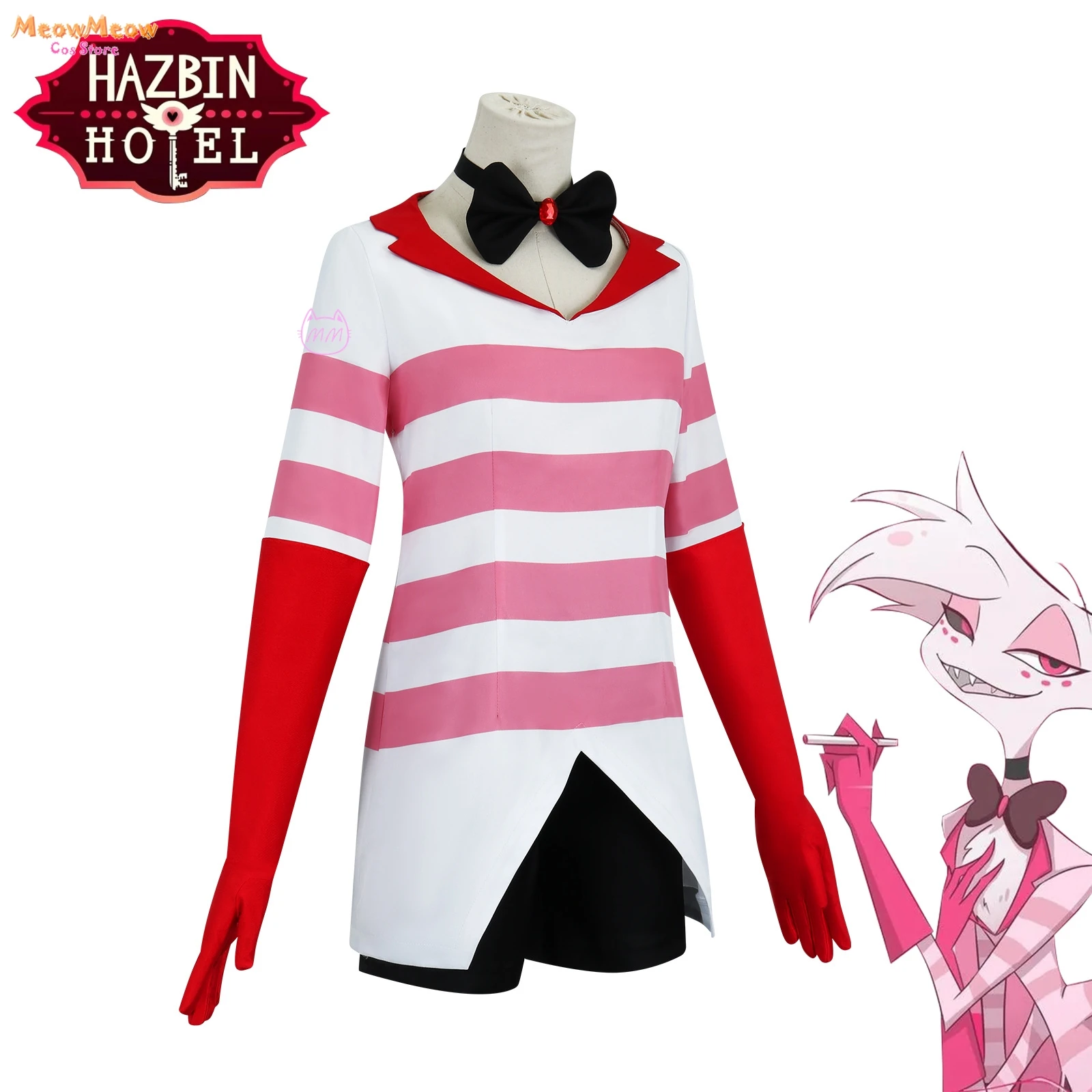 

Anime Hazbin Angel Dust Hotel Cosplay Costume Spider AD Unisex Pink Suit Clothes Uniform Angel Sexy Halloween Party 2024