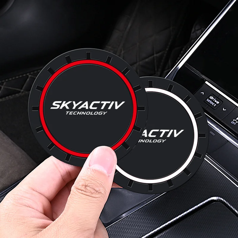 2pcs Car Cup Holder Anti Slip Insert Coasters Pads For Mazda Skyactiv 3 Axela 6 Atenza MX5 MS Car Water Cup Holder Silicone Mats