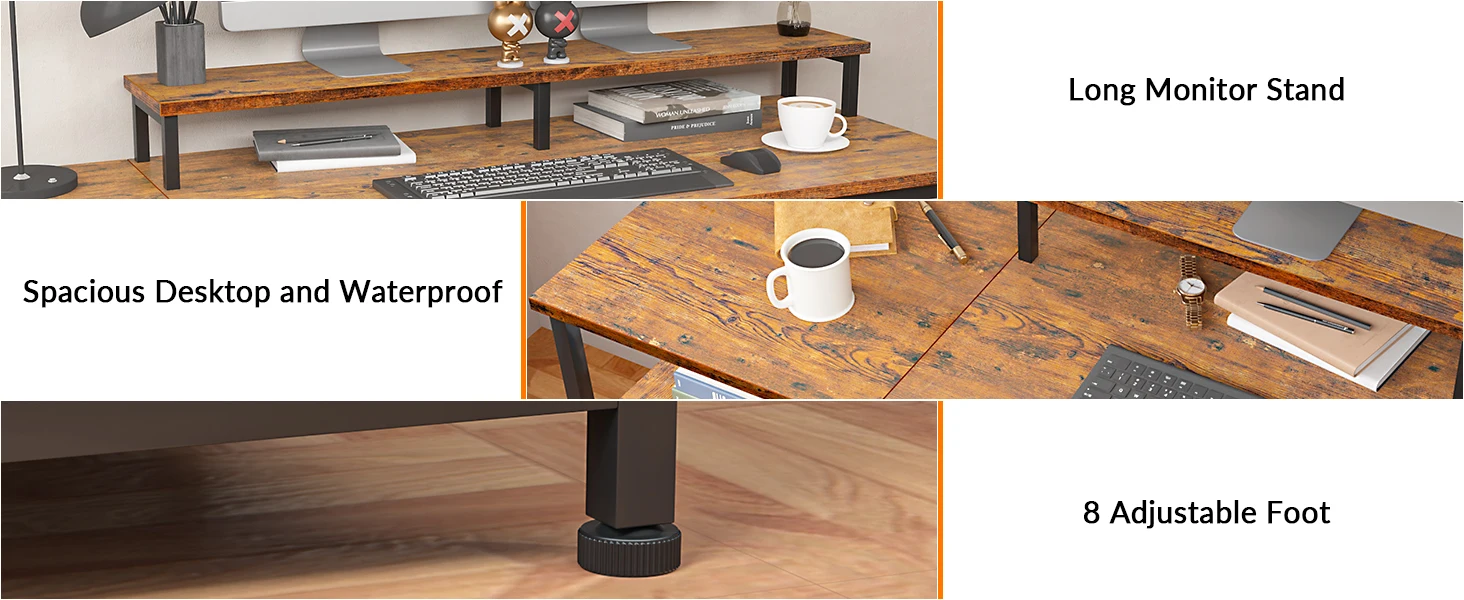 desk with storage shelf