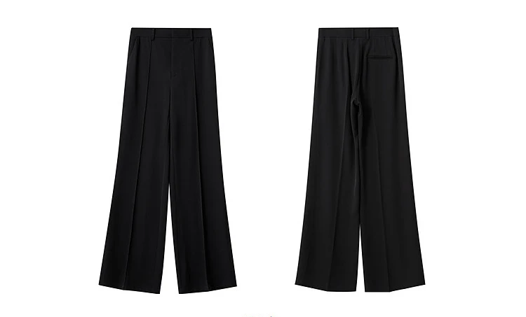 Amii Women's Flared Pants 2026 Summer New Pin Tuck Casual Trousers With Flowy Drape Simple Office Long Pants For Women 12612019