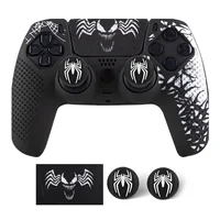 Anti-Slip Controller Skin Shell for PS5 Controller Silicone Cover Case with Rubber Thumb Grip Gaps and Touch Pad Sticker For PS5