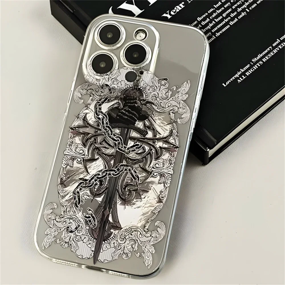 حافظة شفافة لفارس السيف المقدس لهاتف آيفون 16 12 1...