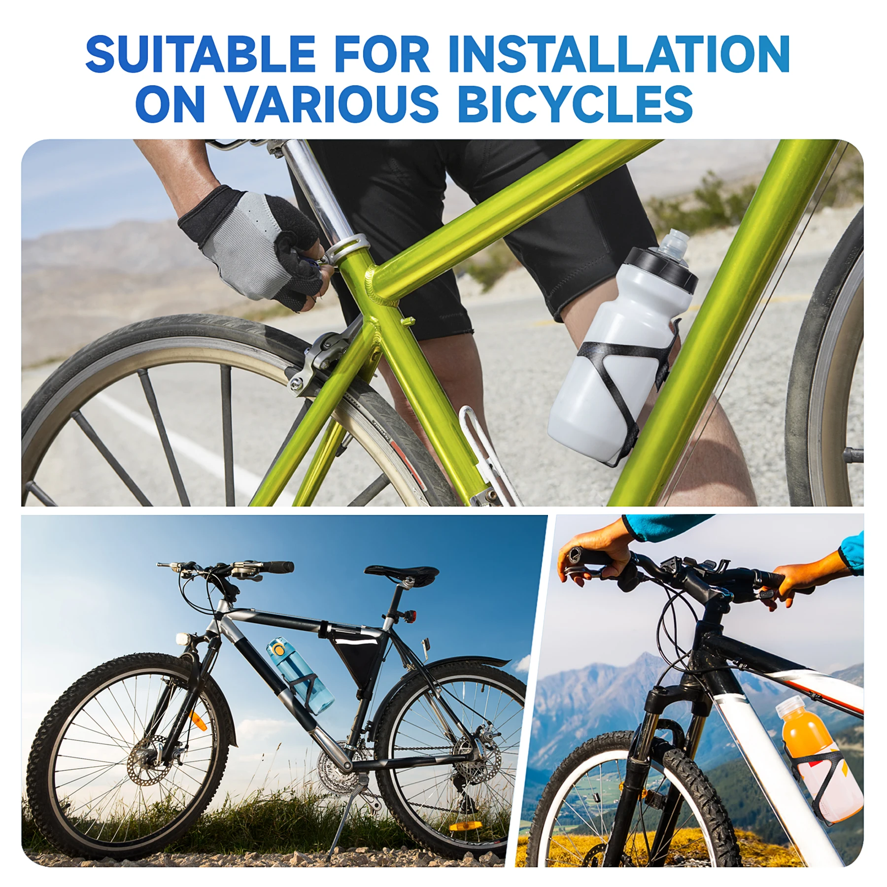 Bicycle Water Bottle Cage HUALONG Carbon Fiber Mountain Road Bike Water Bottle Holder Matte Black Weight (16&plusmn;2g)