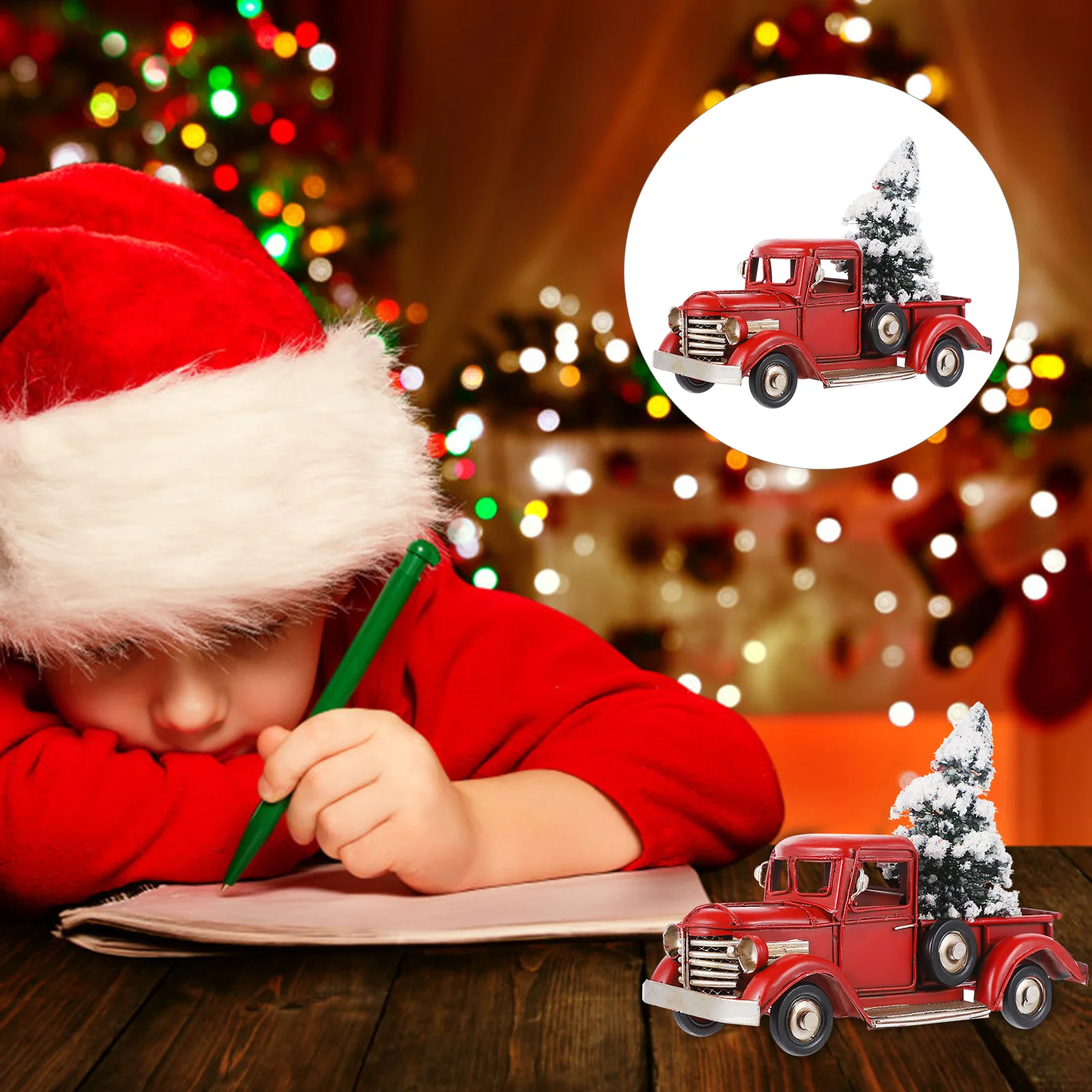 

Retro truck model desktop decoration ornaments Halloween Christmas household New Year party supplies holiday gifts kids toys