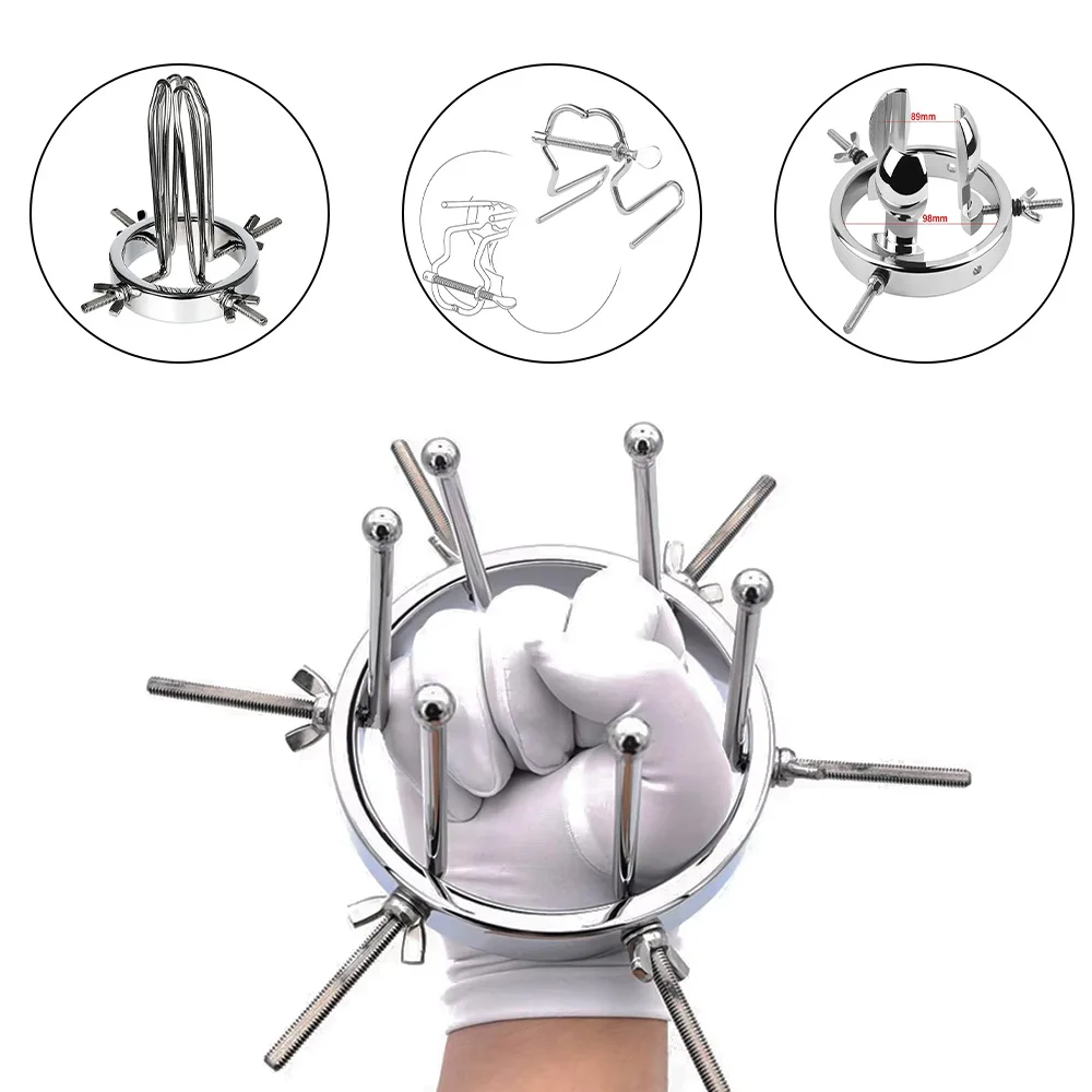 Adjustable Stainless Steel Anal Dilator Metal Vaginal Speculum Fisting Vaginal Dilator Anal Training dildos Adult Sex Toys anal plug dilator,vaginal expander