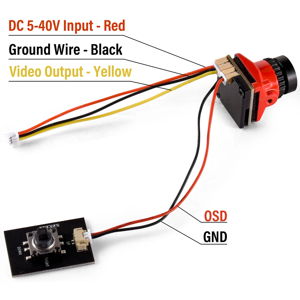 Caméra FPV 1800TVL 5MP 2.1mm installée sur un châssis de drone de course, prête pour le vol FPV