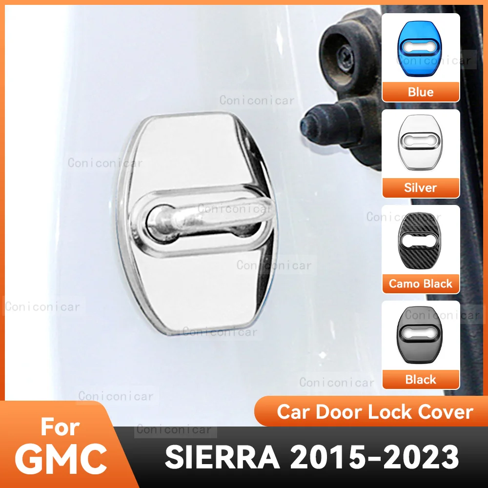 

Аксессуары для GMC SIERRA 2015-2023, Автомобильный Дверной замок, защитная крышка, эмблемы, искусственная защита для украшения из нержавеющей стали