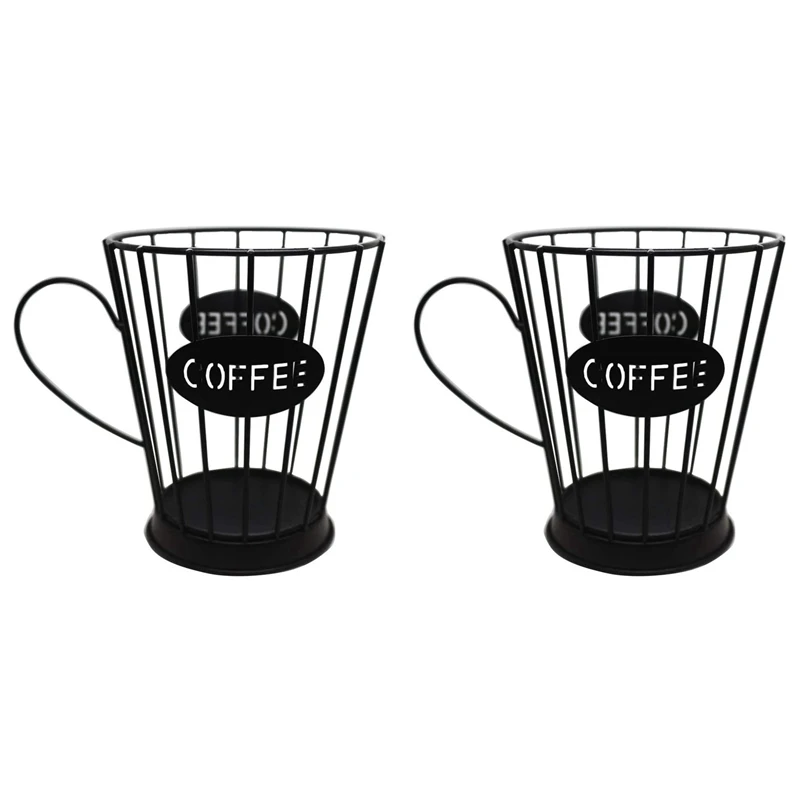 

2X Coffee Pods Holder Coffee Capsules Storage Basket Kitchen Counter Storage Holders For Espresso Capsules (Small)Black