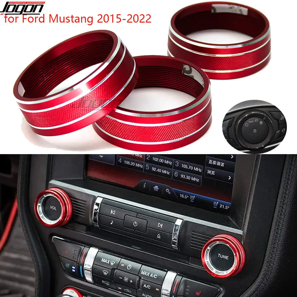 Per Ford Mustang Electric Ev V6 Gt Premium Ecoboost 2015-2020 Ac Button Cover Head Light Button Ring Accessori Per Interni Auto