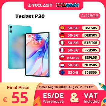 Tavoletta Android 14 Teclast P30, 10,1 pollici, Ram massimo 12 Gb, Rom 128 Gb, 1280X800 Ips, Unisoc T606, 8 core, 6000 Mah 1