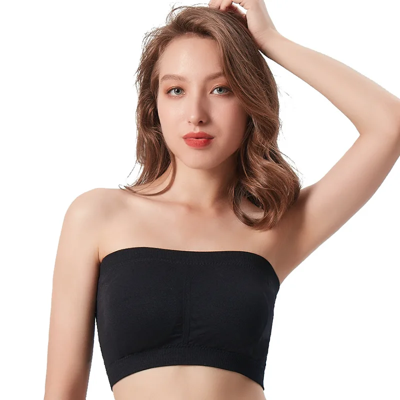 DOIAESKVE Large Size Women's Tube Top Strapless Bra Wireless Women's Bra Big Size Plus Seamless Bandeau Bra 5XL 6XL 3