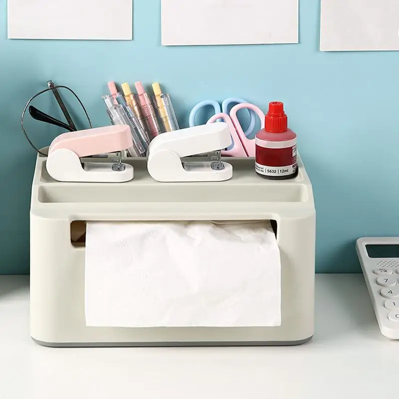 Tissue Box Napkin Holder Remote Control Storage Desk Organizer Office Multifunctional Sundries Container Storage Home 3
