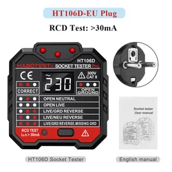 Universal Plug Socket Tester & Voltage Detector for Electric Circuit Safety (HT106D - EU Plug)