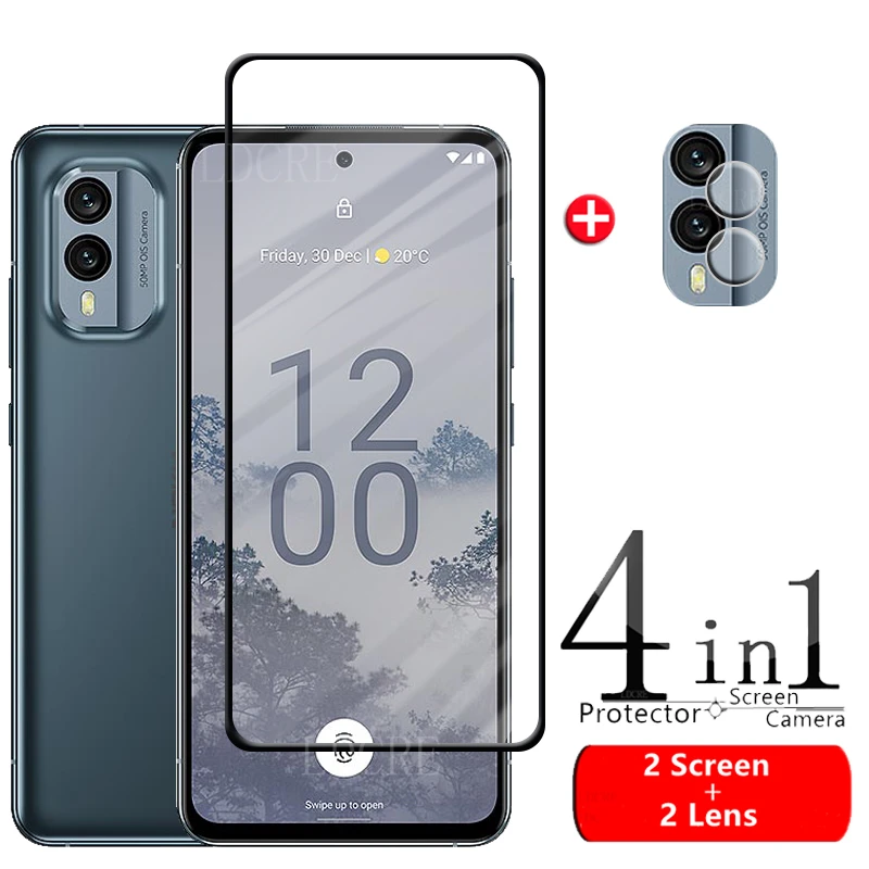 4-In-1 Per Nokia X30 Glass Per Nokia X30 Vetro Temperato Hd Screen Protector Pellicola Protettiva Per Fotocamera Per Nokia X 30 X30 Lens Glass