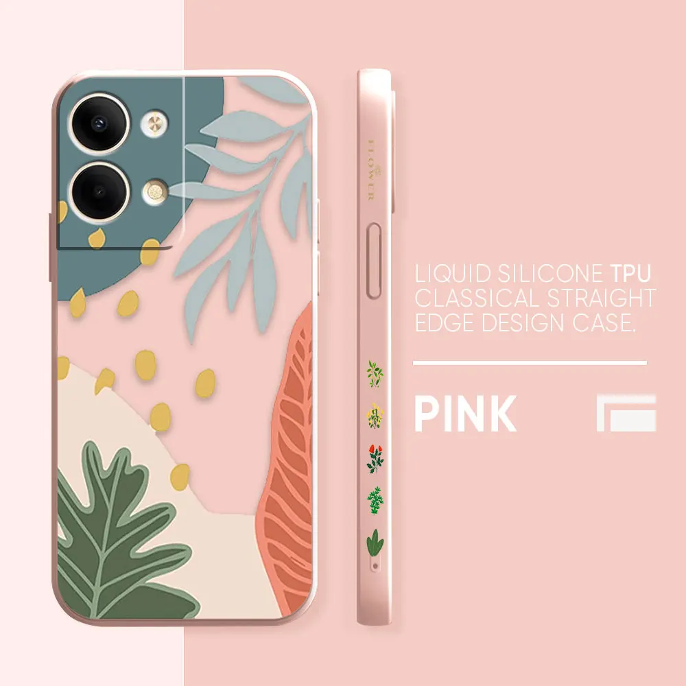 thumbnail image 1 of Case For OPPO RENO 8 7 9 6 7SE 5 4 4SE 4 3 4G 5G PRO PLUS Colour Simple Liquid Silicone Case Plants Leaf Art, 1 of 5