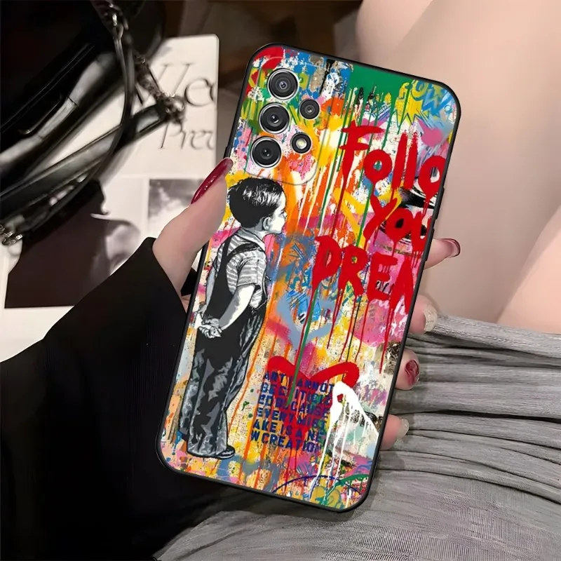 Custodia Per Telefono Street Art Banksy Graffiti Per Samsung Note 32 4G 30 31 10 Pro 20 8 9 Ultra M 11 S 40 51 80 J6 J7 J600 Plus Prime