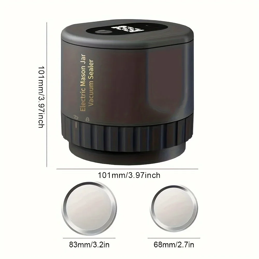 Portable Electric Mason Jar Vacuum Sealer Food Storage Kit for Wide-Mouth and Regular-Mouth Mason Jars Fermentation with Mason 5