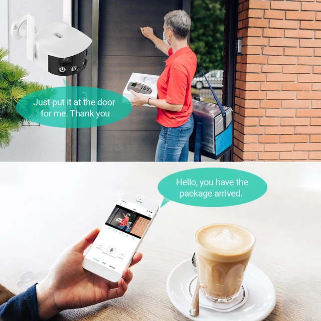 4K 8MP Dual Lens Panoramic WIFI Camera 180° Wide Viewing Angle AI Human Detection 4MP ICSEE Surveillance IP Camera 5