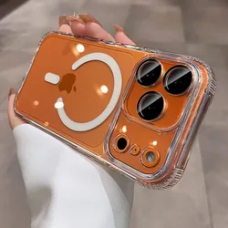 Enhanced Transparent Magnetic Case with Camera Control Button - iPhone 17 Pro (Clear CiXi)