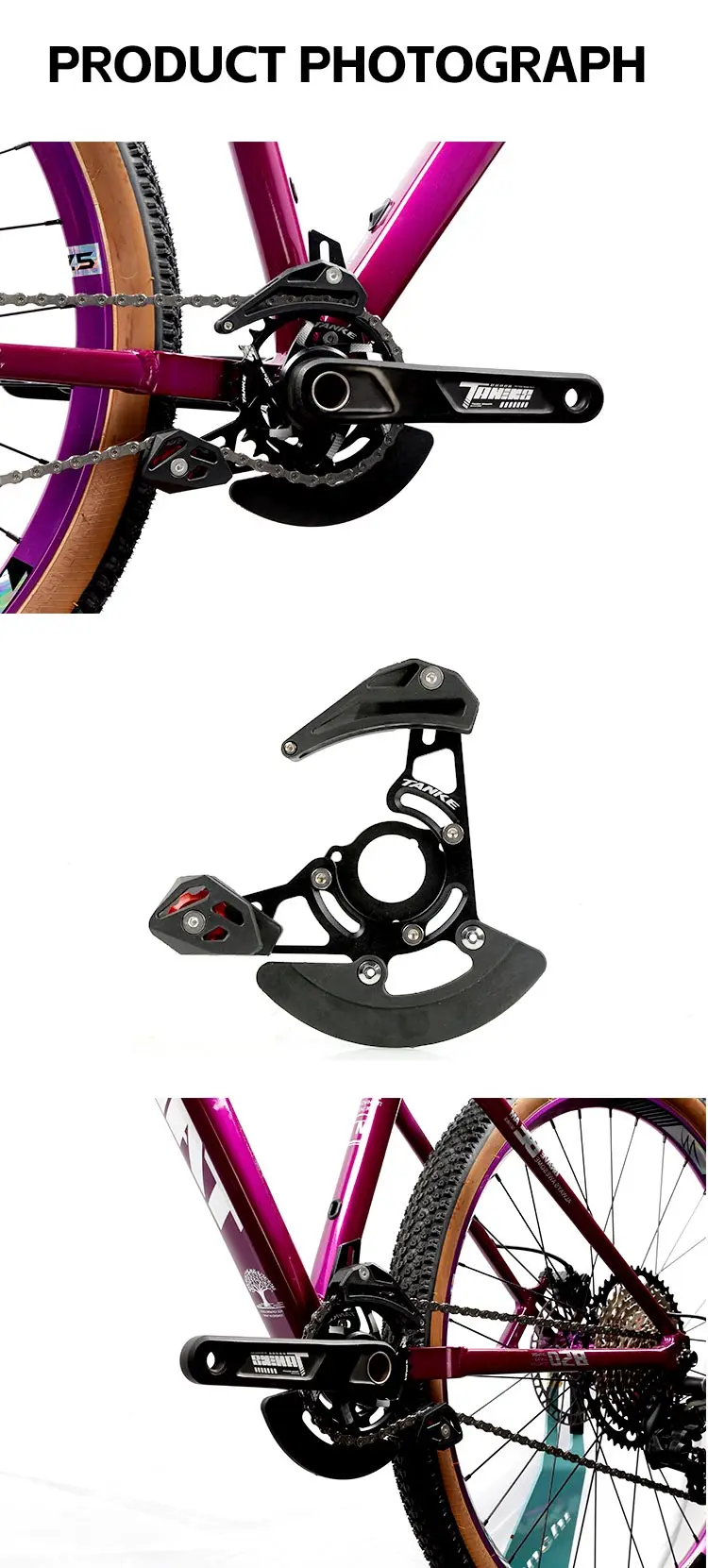 TANKE Fahrradkettenführung ISCG 03/05 BB-Montage MTB Einzelkettenblatt 32-38T 1x Fahrrad-System Kettenblatt-Schutzplatte aus Aluminium – Detail 8