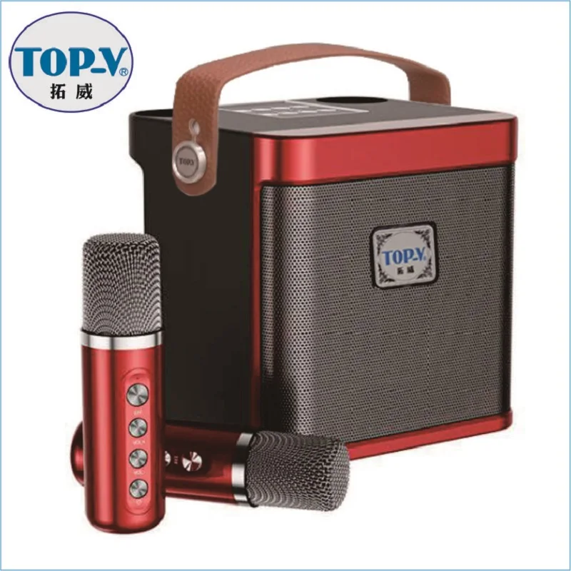 Portable AI variable tone karaoke sound with two wireless microphones