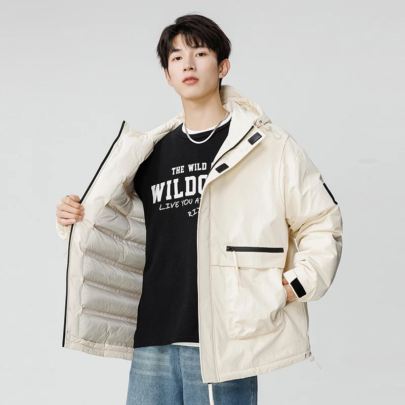 Winter Men's Jackets Hooded Zip-up Windbreaker Men's High Quality  Waterproof Cotton-Padded Coat Unisex Thick Warm Parkas Brand