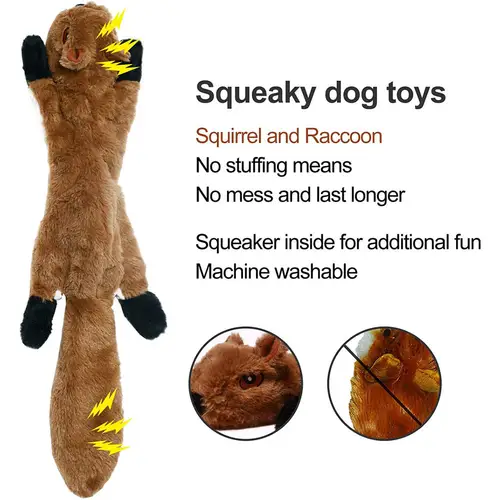 Funny Simulated Animal No Stuffing Dog Toy with Squeakers Durable Stuffingless Plush Squeaky Dog Chew Toy Crinkle Pet Squeak Toy - Image 2