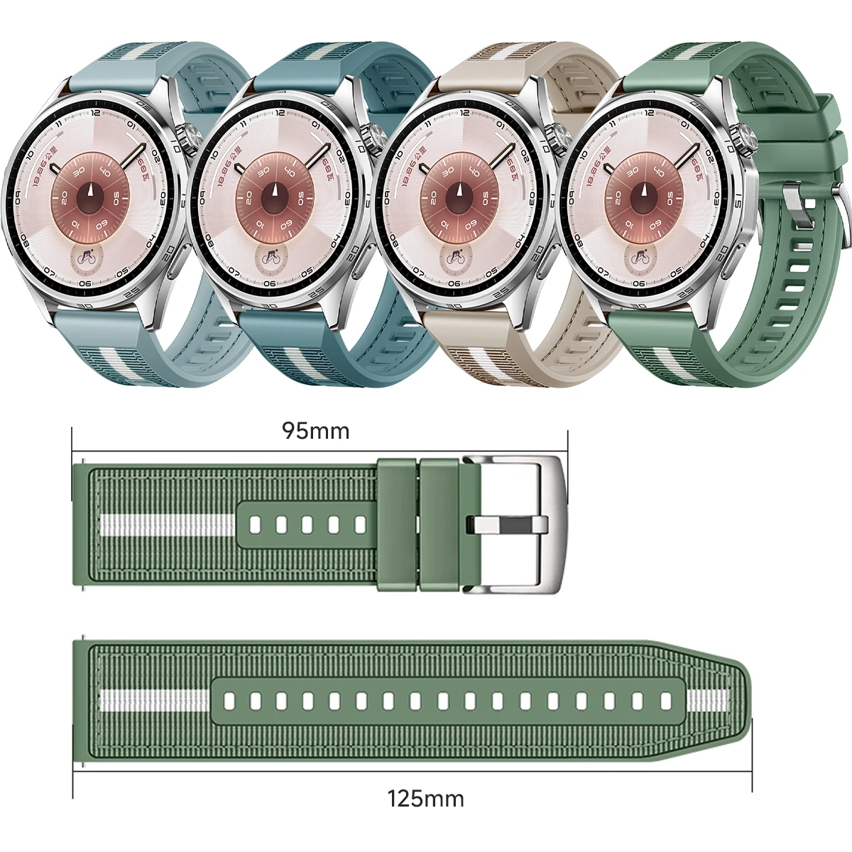 Universal 22mm Soft Silicone Replacement Watch Strap