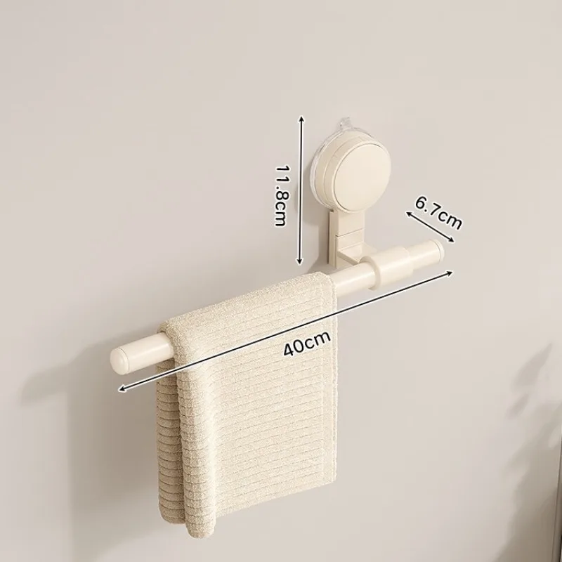 1PC Suction Cup Towel Rack Toilet Non-punching Bathroom Towel Bar Storage Rack Toilet Bath Hanging Rod Storage Hanger