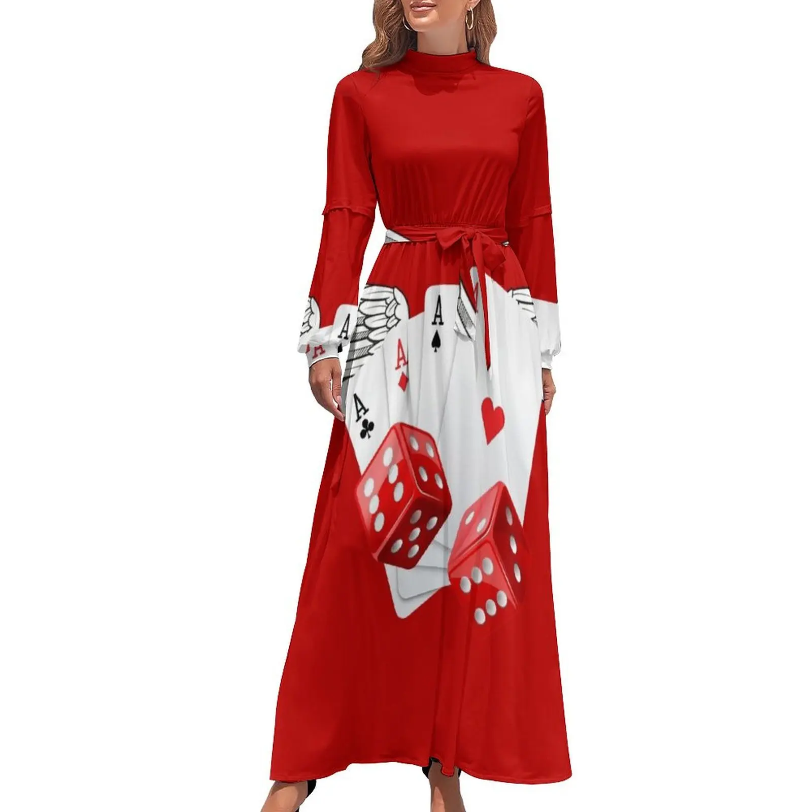 thumbnail image 1 of Cartas de póquer con alas y dados. Vestido largo, vestido de hada, vestidos de fiesta, vestido para embarazadas, fiesta nocturna, 1 of 5
