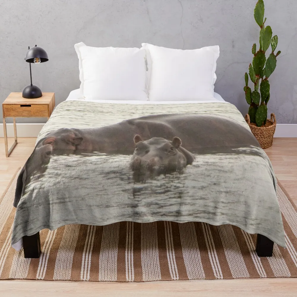 

hippos Throw Blanket decorative Designers Blankets