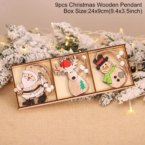 

Merry Christmas Wooden Pendant Ornaments, Christmas Decorations for Home, Xmas Tree Deco, Happy New Year, 2020, 2021