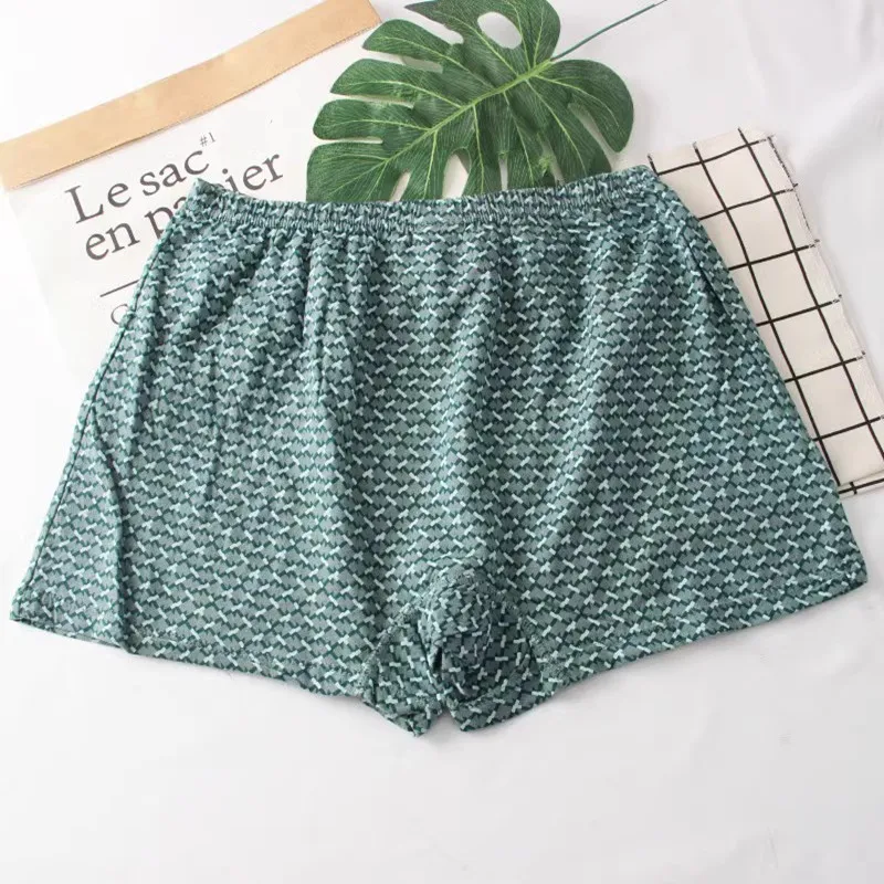 Summer Underwear Shorts For Men Cotton Loose Middle Waist Pajama Pants Sleep Bottoms
