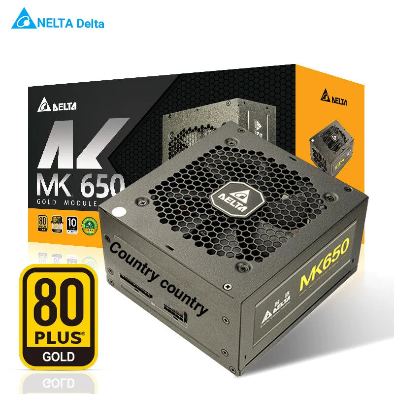 델타 등급 650W 전원 공급 장치 Mk650 금메달 풀 모드 데스크탑 컴퓨터 전원 공급 장치(더블 8핀/풀 전압/금메달 풀 모드/싱글 채널 12V)