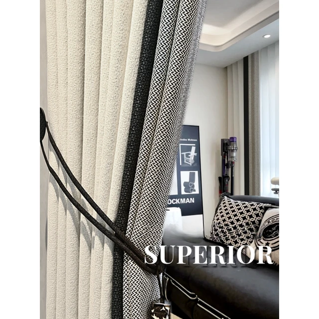 Tende moderne di lusso leggere per soggiorno Patchwork bianco nero grigio  Cortina camera da letto mantovana ombreggiatura tenda finestra  personalizzata - AliExpress