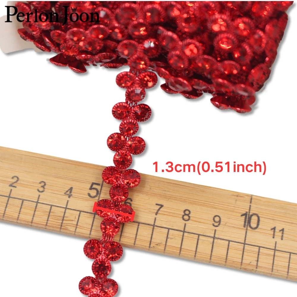 1 Yard funkelnder bunter Kristall, runder Kristall-Strass-Kettenbesatz für Schmuckzubehör, Herstellung von Kleidern, Basteldekorationen ML230 – Detail 13