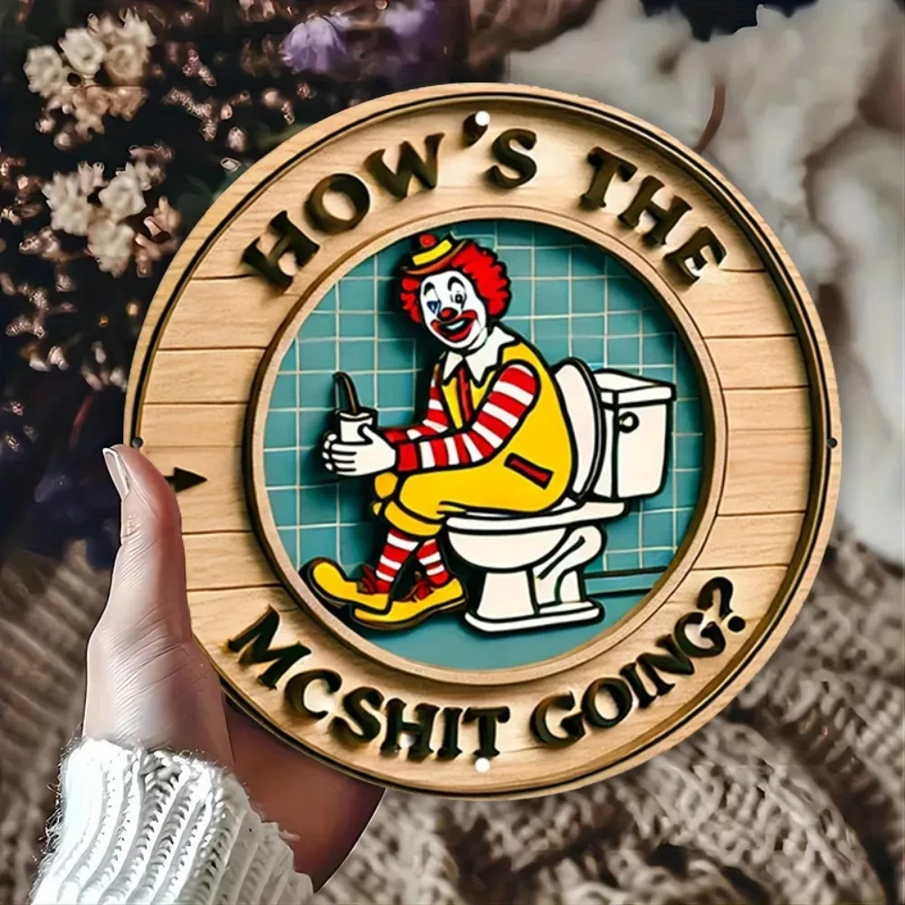 Vintage Clown Metal Sign 7.8 4
