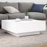 Table basse blanche 80x80x31 cm en bois d'ingénierie 2