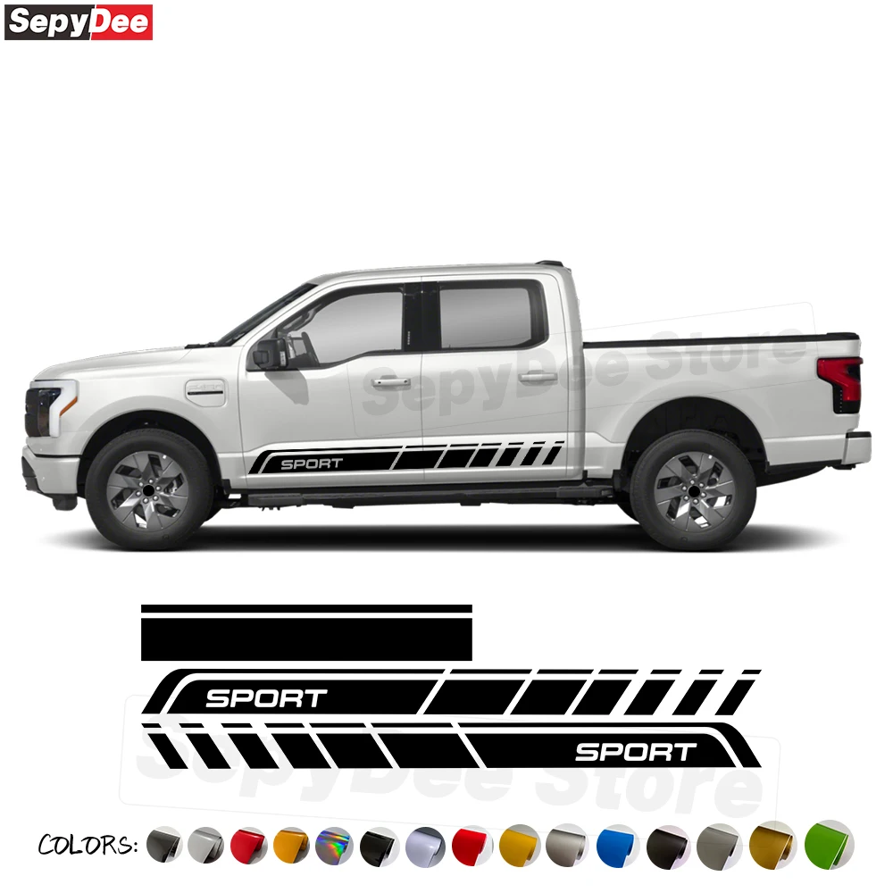 

Car Hood Bloonet Body Stripe Kits Sticker for Ford F-150 Pickup Truck Sport Door Side Skirt Customized Decals Car Accessories