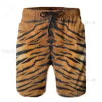 Men's Beach Short Swim Shorts Tiger Fur Sketch Color Picture Surfing Sport Swimwear Board Shorts 1