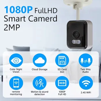 2MP HD Wifi Security Camera Mini Indoor Home Surveillance Camera Night Vision Two Ways Audio Human Detection 2.4G IP CAM 1