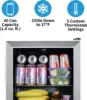 Fridge Beverage Refrigerator and Cooler, Free Standing Glass Door Refrigerator Holds Up To 60 Cans 3