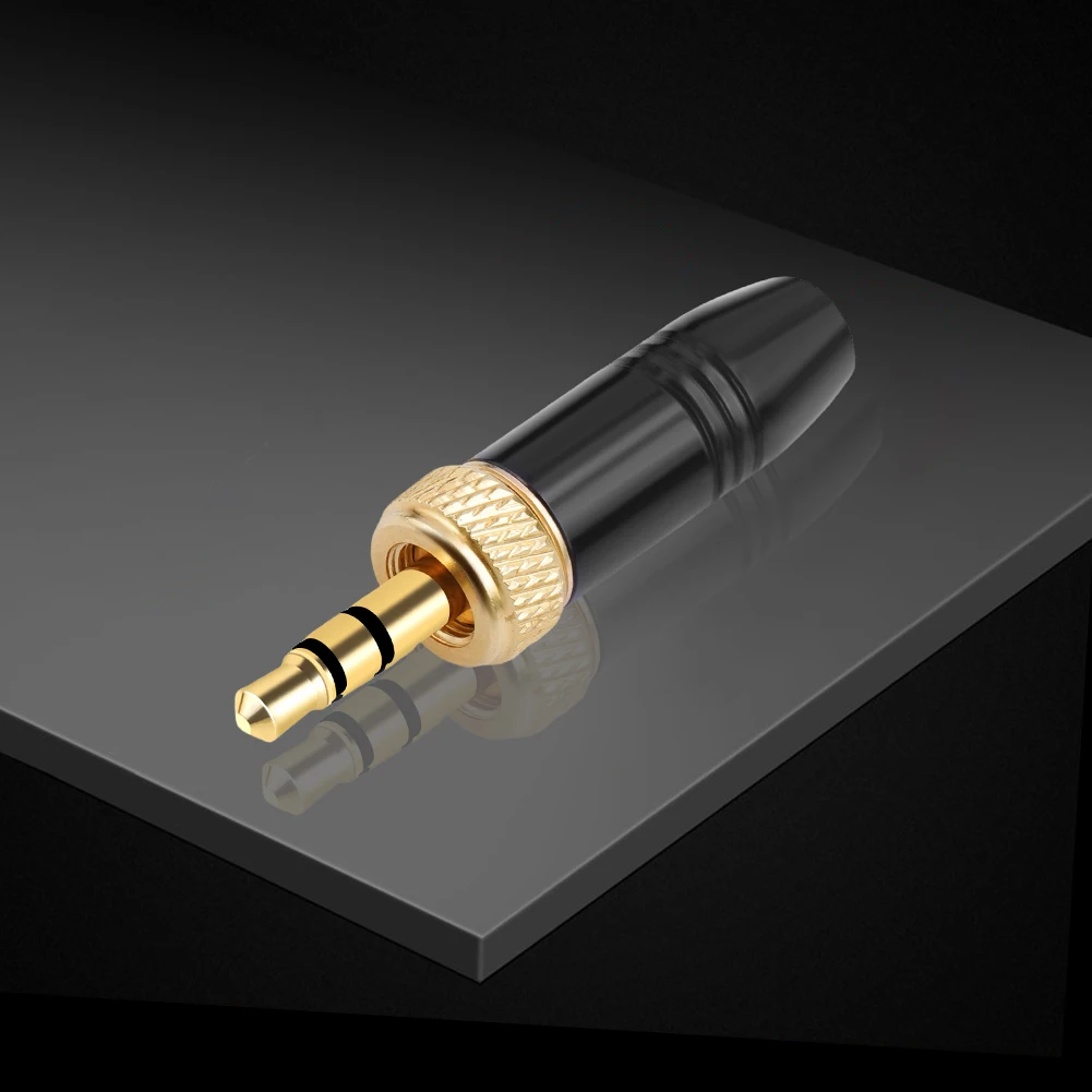 3.5mm Male Stereo Headphone Audio Solder Connector For Sennheiser For Sony UWP-D21 UWP-D22 with M6 Internal Thread