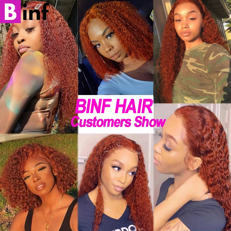 Orange Ginger Kinly Curly Bundles With Closure Brazilian Hair Weave Bundles  With 4x4 Lace Closure 100% Remy Human Hair Extension| | - AliExpress