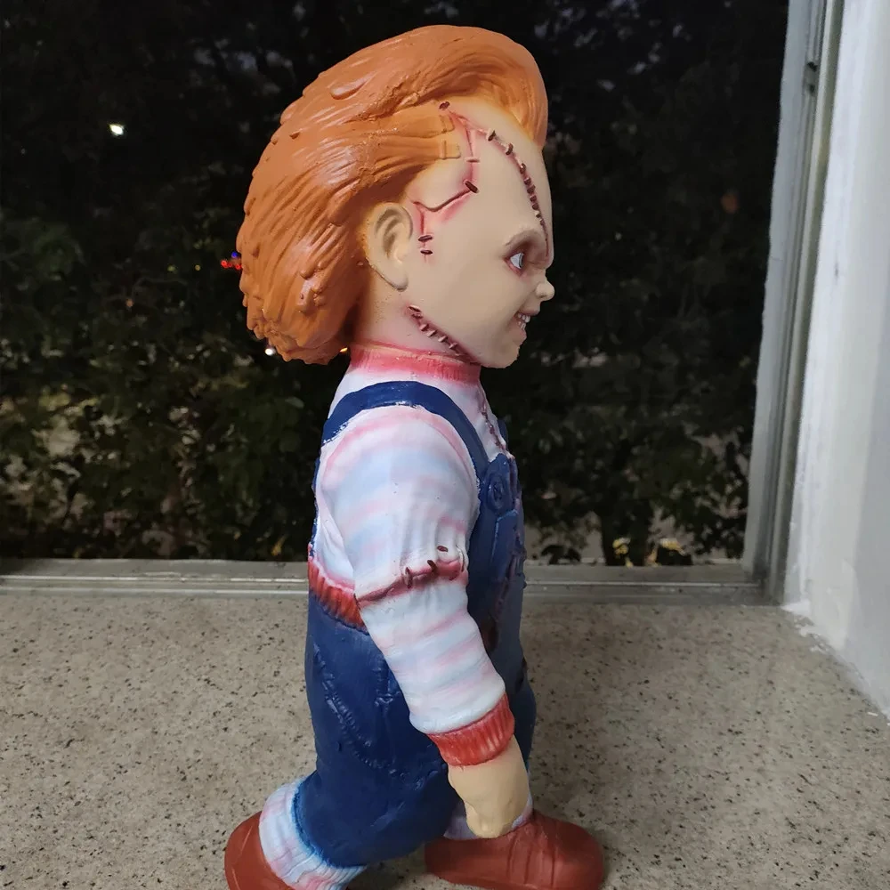 Chucky Doll Original Seed of 1/1 Stand Statue Horror Collection Doll Figure Child's Play Good Guys Big Chucky Halloween 45CM