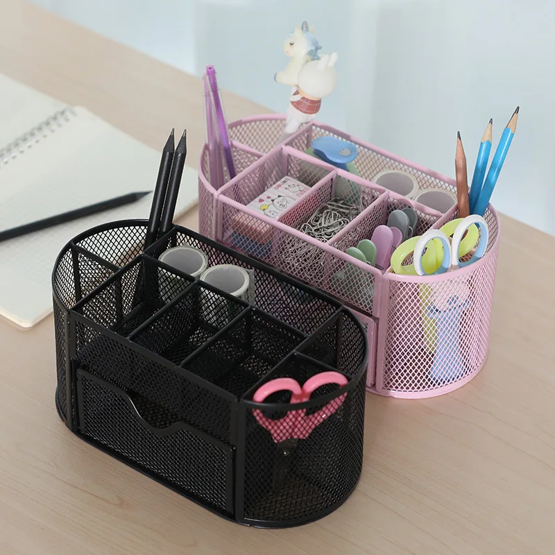 

Wrought Iron Storage Basket Sundries Organizer Desktop Cosmetics Storage Basket Pen Holder Organizer Home Decoration