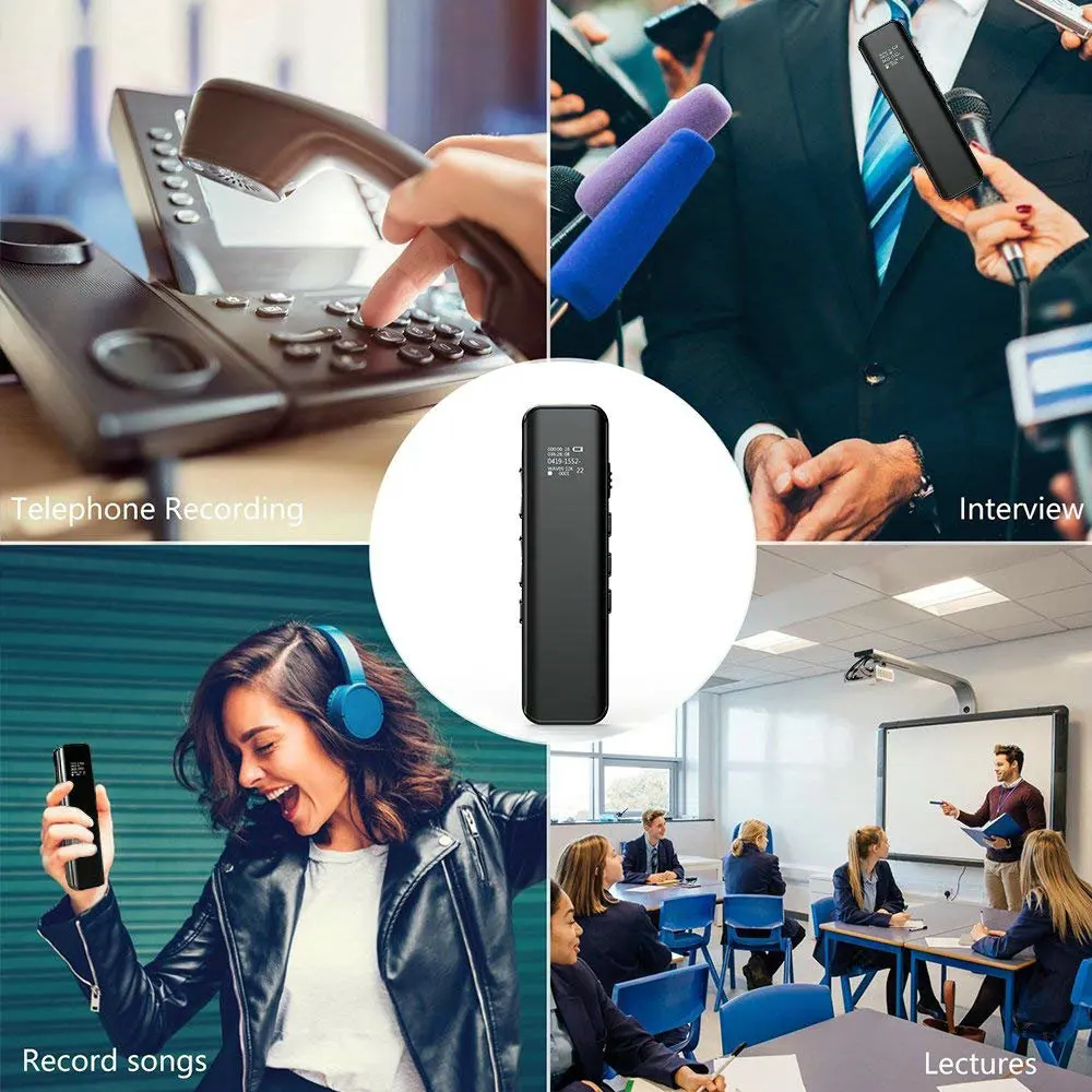 Vandlion V87 Portable Activated Voice Recorder Hearing aid function MP3 Player Noise Reduction HiFi Recording 260mAh Dictaphone