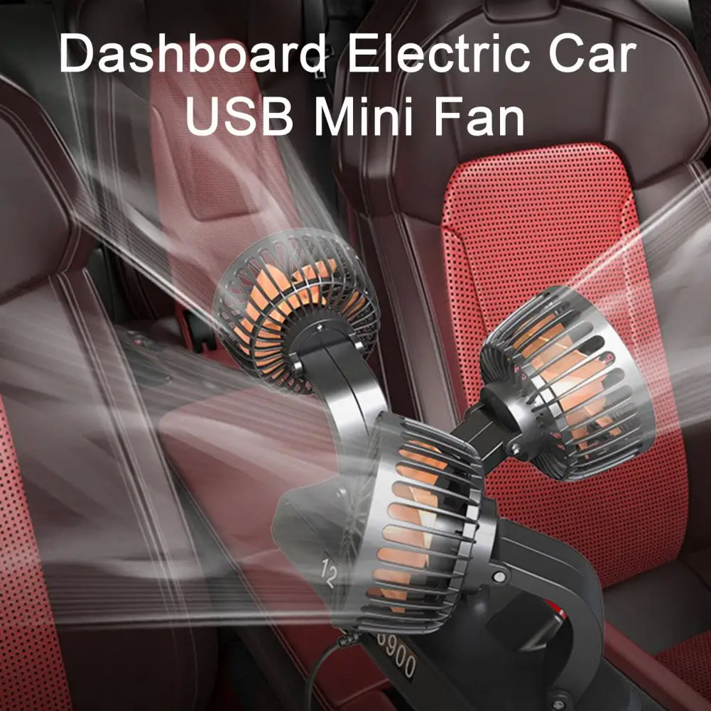 Car Fan Electric Fan 5/12/24V Car Fan Triple Head High Airflow 2-Speed Powerful Cooling Vehicle Dashboard Air Outlet USB Fan Summer Accessories