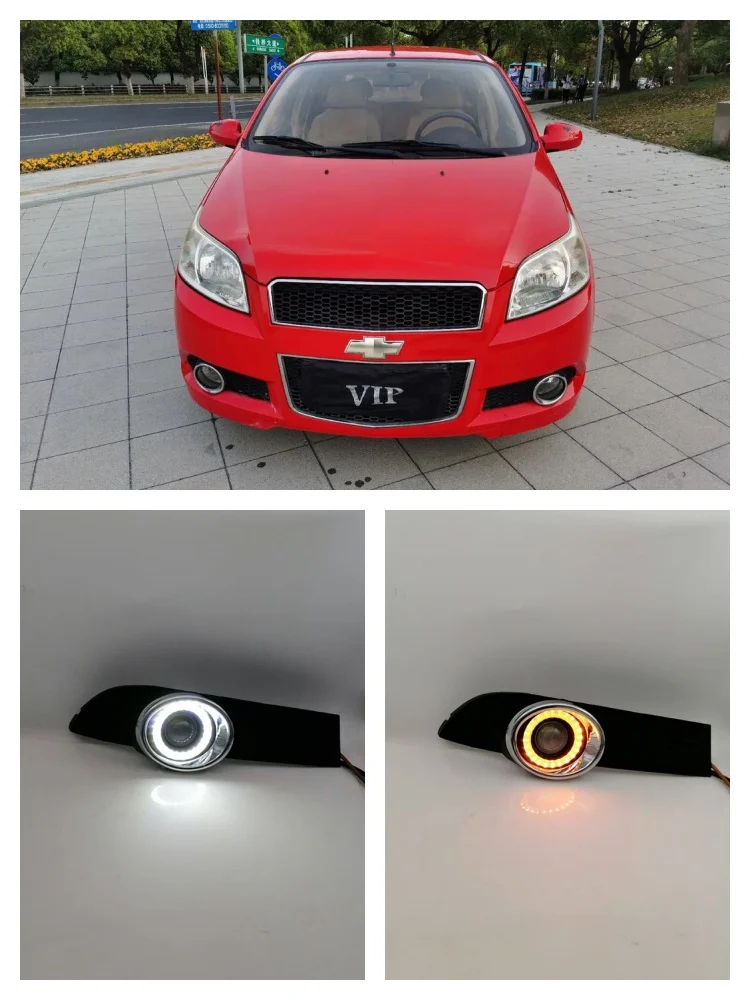 쉐보레 아베오 소닉 2009 2010 2011 프론트 범퍼 안개등 엔젤아이 데이라이트 액세서리 키트용 LED 안개등 어셈블리